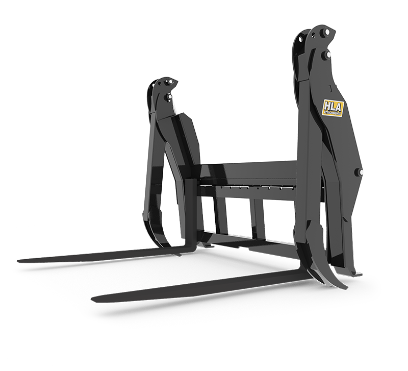 Log Grapple Mounted On Hd75 Pallet Fork c/w Cylinders & 48 inch Tines