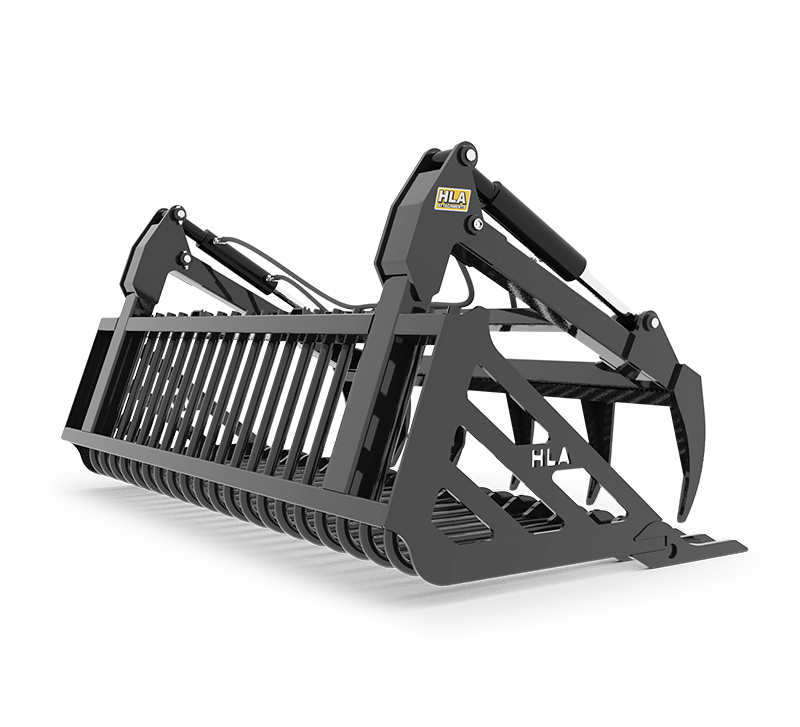 Regular Duty Stone Fork with Retainer Style Tine & Skidsteer Grapple