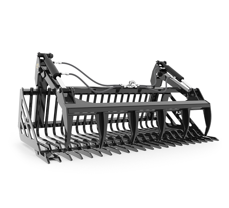 Regular Duty Stone Fork with Retainer Style Tine & Skidsteer Grapple