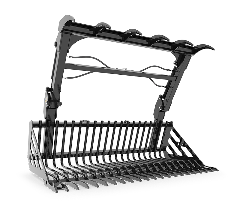 Regular Duty Stone Fork with Retainer Style Tine & Skidsteer Grapple